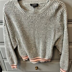 Express Women’s Grey Crewneck Crop Sweater Small